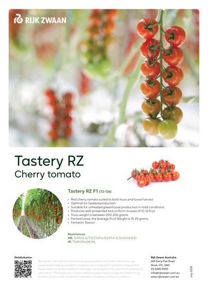 TASTERY RZ F1 (72-136)| Tomato | Cherry | Rijk Zwaan AU | Seeds